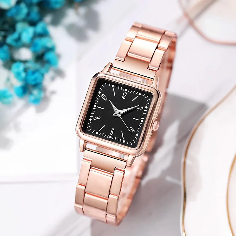 

Square Women's Watch, Top Luxury Gold Stone Stainless Steel Waterproof Watch, High-quality Wife And Couple Gift, Luminous Dial