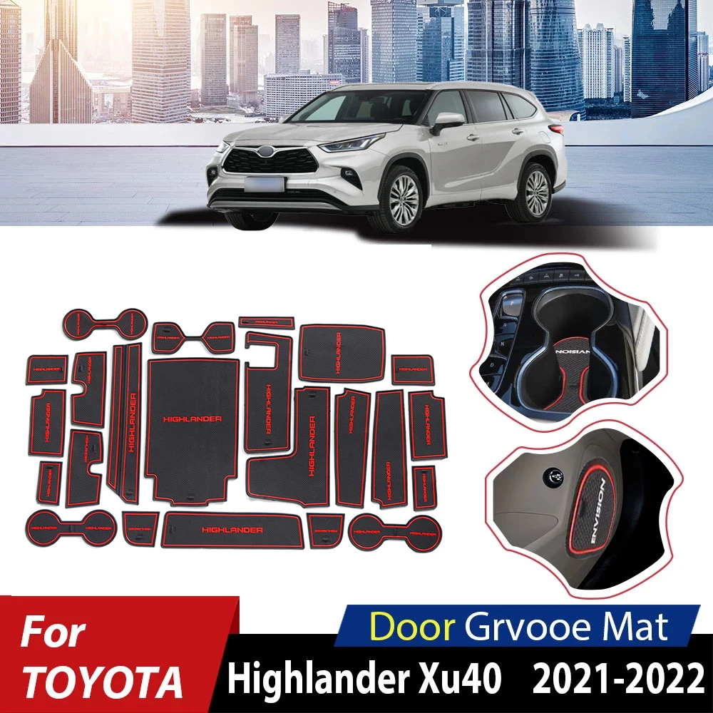 

Anti Slip Door Groove Mats For Toyota Highlander XU40 Kluger 40 2022-2021 Gate Slot Pad Non-slip Cup Mats Accessories