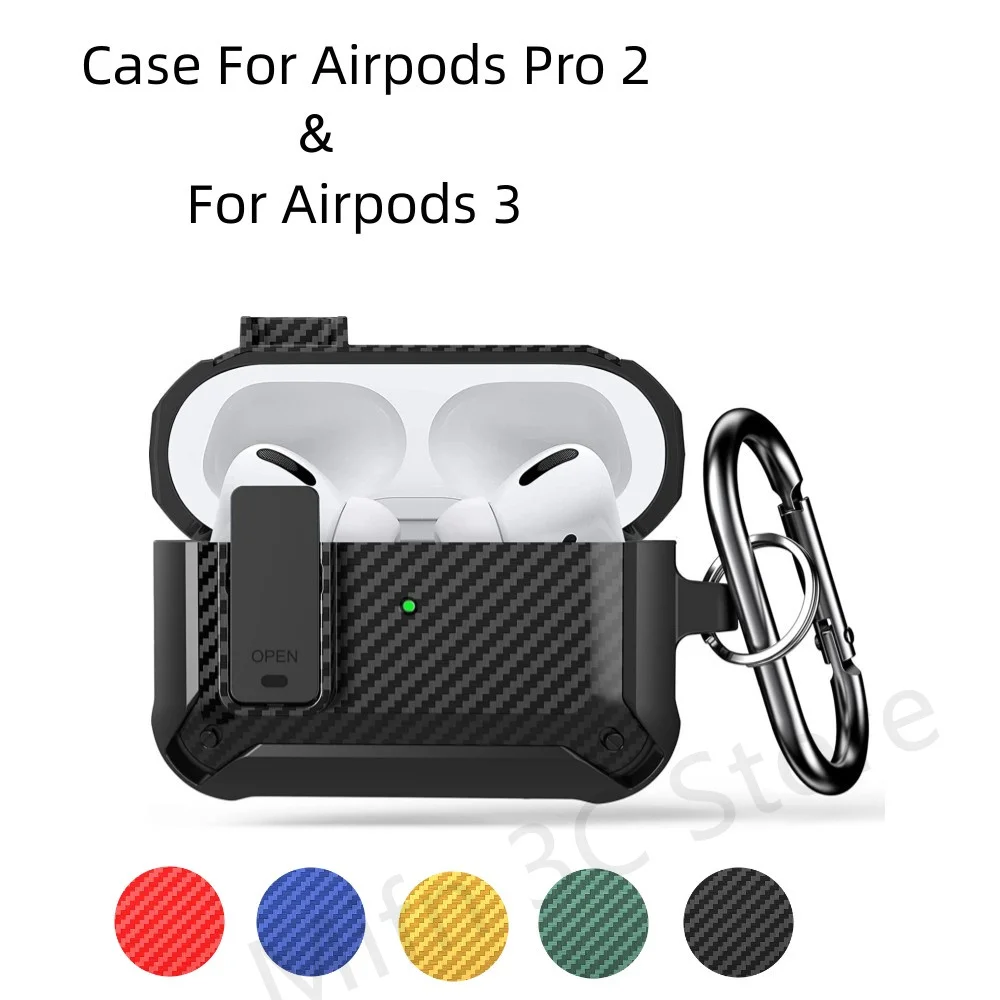 

Case For Airpods Pro 2 [Secure Lock] Rugged Protector Case with/keychain TPU+PC Armor Luxury for Men For Airpods Pro 1 2 3 Case