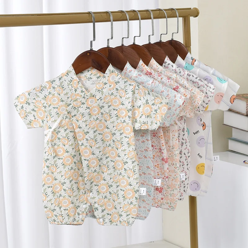 

Summer Newborn Baby Short Sleeve Bodysuit Infant Monk Uniform Babies Air Conditioner 0-2 Year