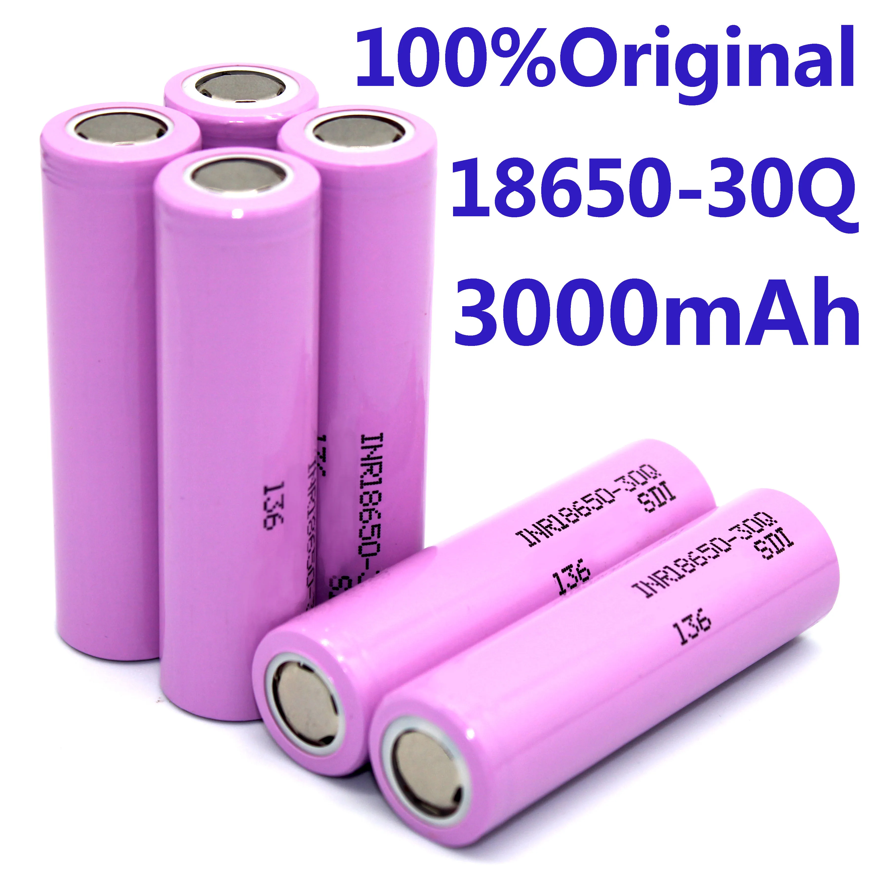 

Free Shipping Rechargeable Battery 3.7V 3000mah 18650 30QINR 18650 20A Lithium Battery Suitable for Screwdriver Batteries