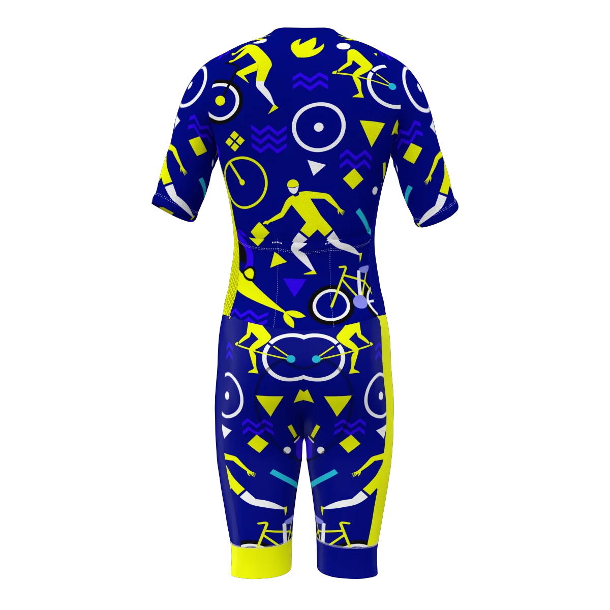 Мужской трикотажный костюм с коротким рукавом рисунком триатлона