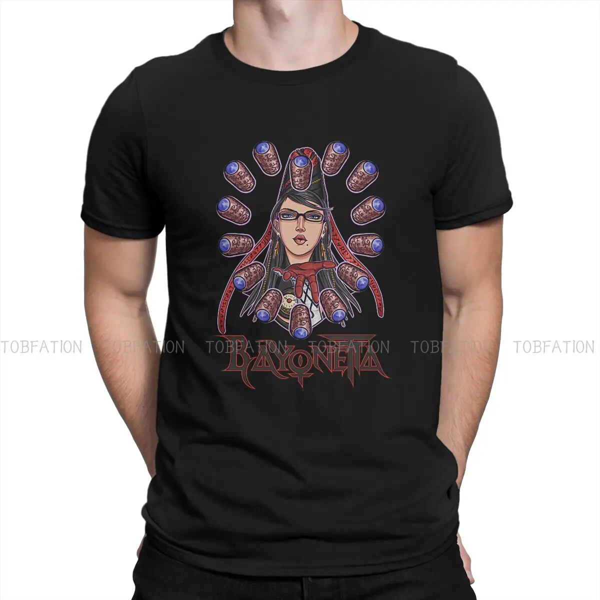

The Witch Round Collar TShirt Bayonetta Game Pure Cotton Basic T Shirt Men Clothes New Design Oversized