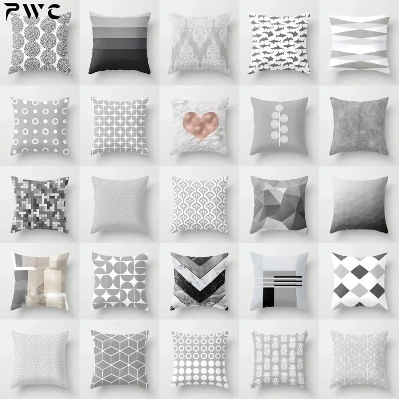 Новинка чехол для диванной подушки в скандинавском стиле серый цвет полиэстер