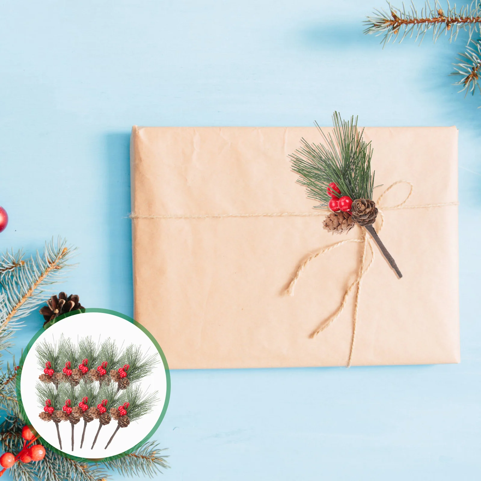 

Pine Picks Berries Christmas Artificial Berry Stems Tree Branches Holly Decor Wreath Flowerdesktop Winter Spray Decoration Diy