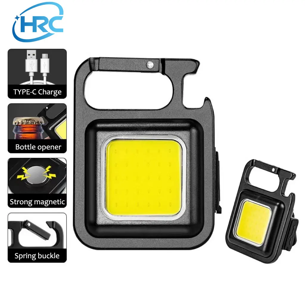 

Mini LED Flashlight Work Light Portable Keychains Lights USB Rechargeable For Outdoor Multifunction Camping Light Corkscrew Lamp