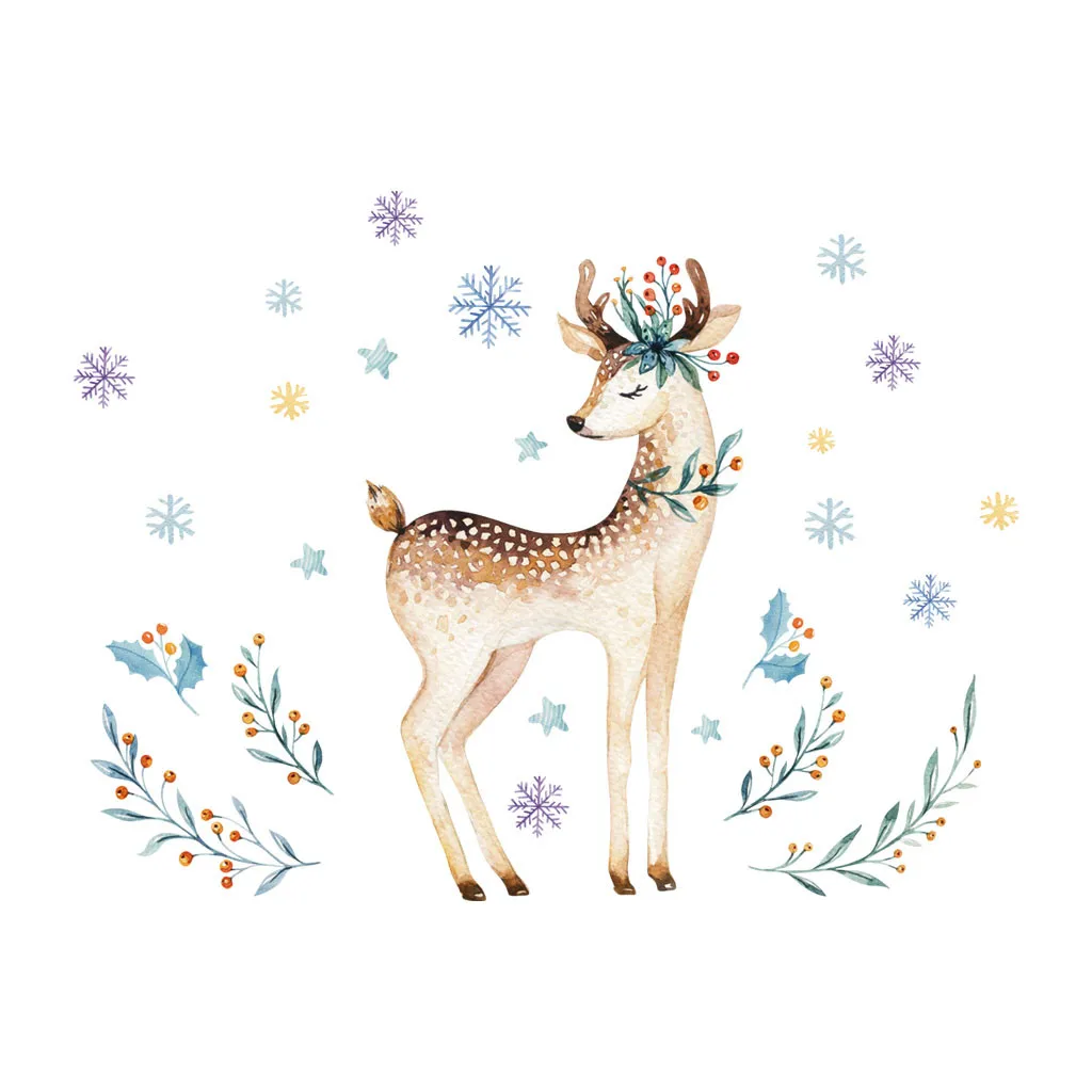 Наклейки на стену с изображением оленя элегантные самоклеящиеся съемные