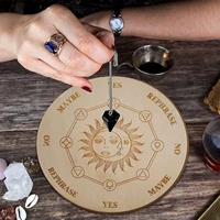 wooden pendulum board with moon star divination energy carven plate healing meditation board ornaments metaphysical altar wooden