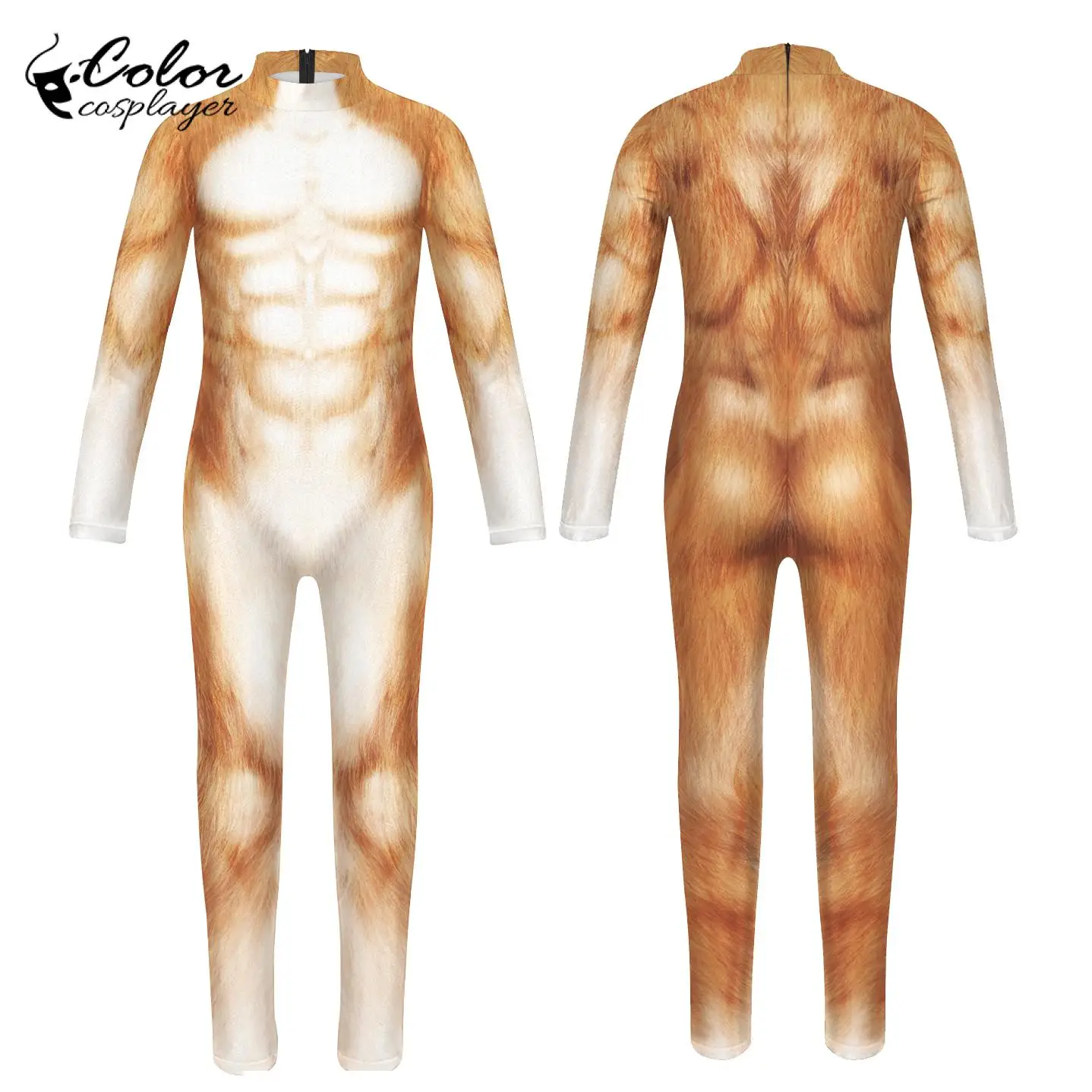 

Color Cosplayer 3D Printed Animal Bodysuit Party Catsuit Performance Costumes Kids Long Sleeve Zentai Cosplay Spandex Bodysuit
