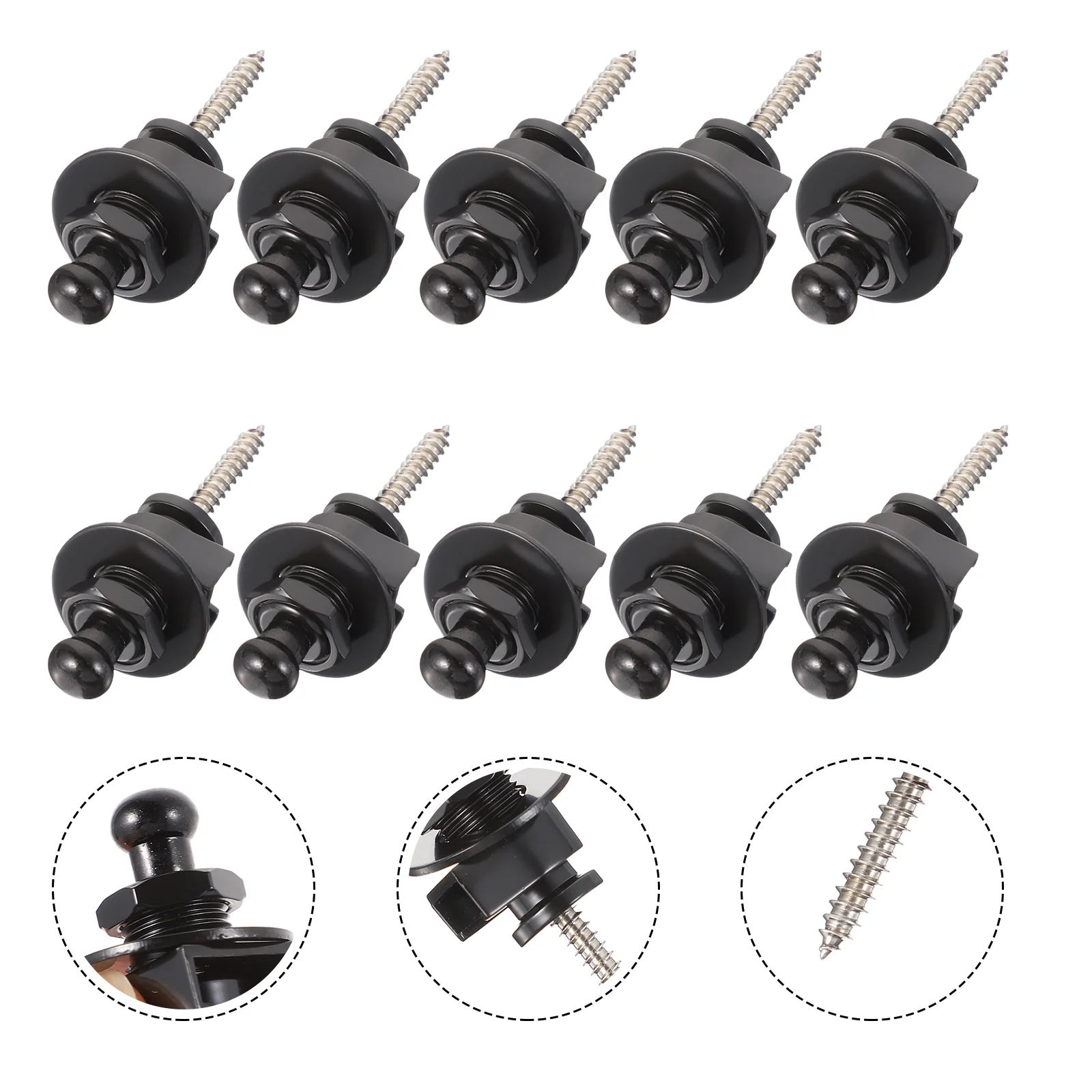 

Strap Guitar Lock Button Ukulele Locks Endpin Acoustic Footrest Without Drilling Buckle