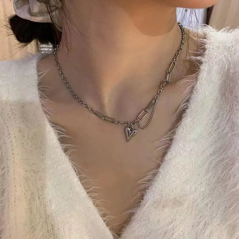 Yhpup Романтическое Ожерелье В Форме Сердца Для Женщин Высококачественная