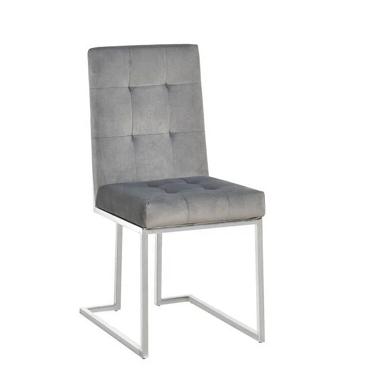 

Wholesale modern luxury fashion colorful classic soft velvet fabric upholstery cafe dining chair with stainless steel leg