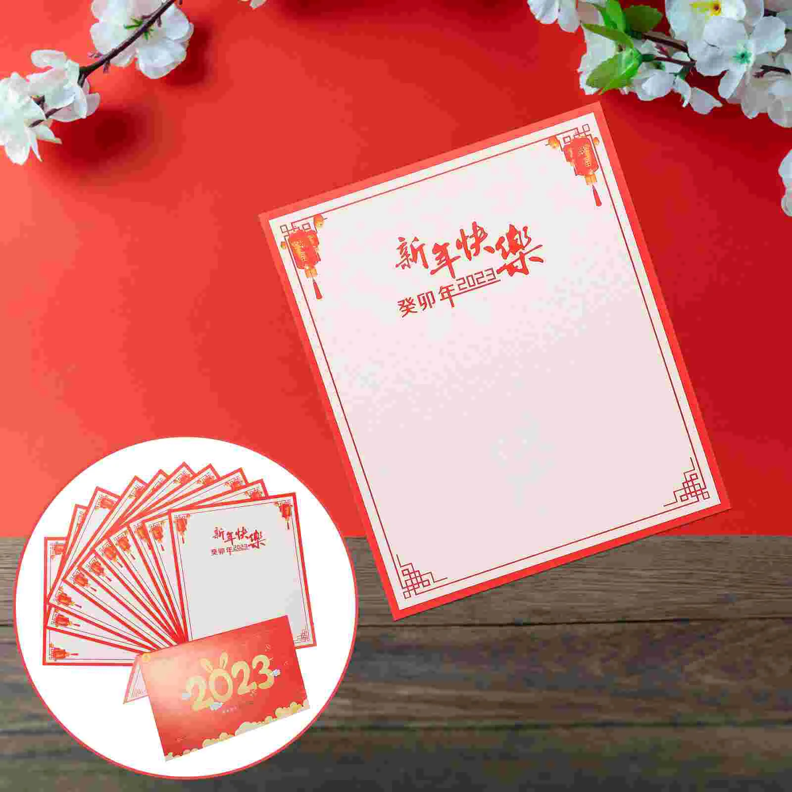 

10pcs Chinese New Year Greeting Cards Classic Festival Blessing Cards