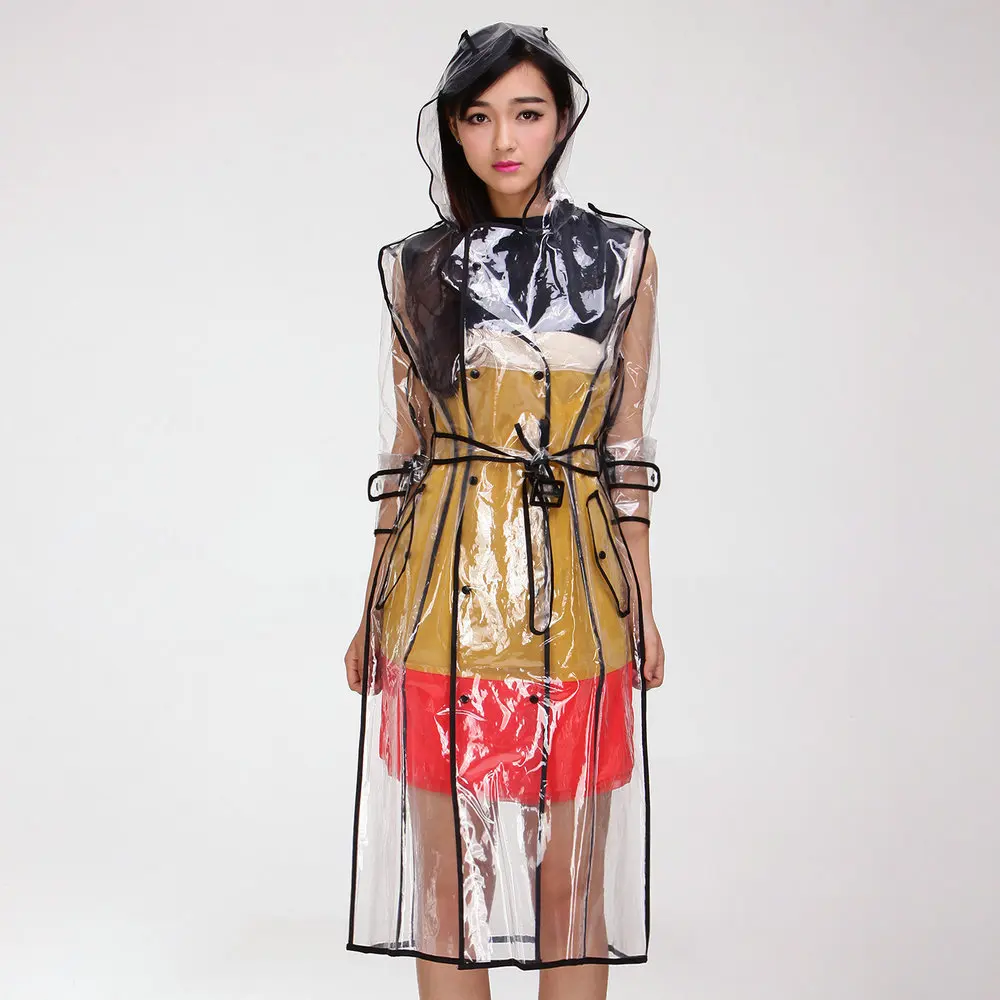 

Waterproof Transparent Raincoats Plastic Clear Long Ladies Women Rain Coat Men Fashion Jackets Capa De Chuva Rain Gear DK50RC