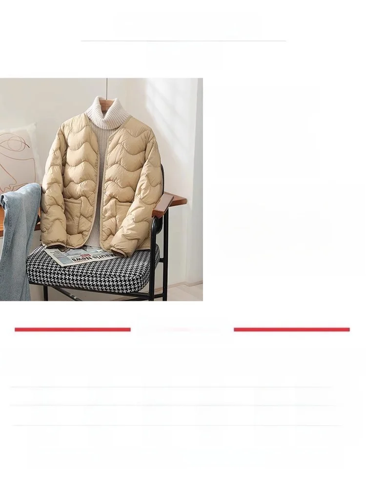 Yalu Pure Color Zone 2024 новый легкий пуховик женский короткий жилет с подкладкой и круглым