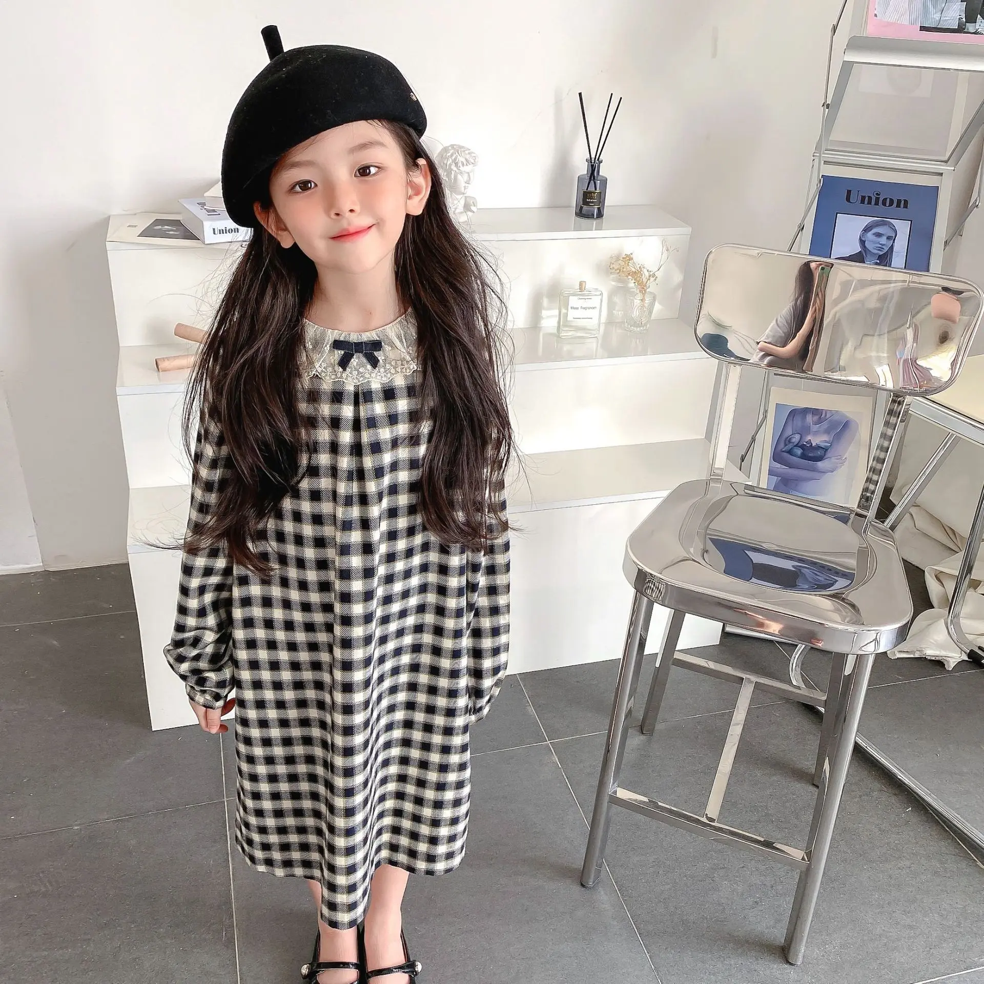 

2022, платье для девочек, новый осенний брендовый дизайн, модные детские платья для малышей