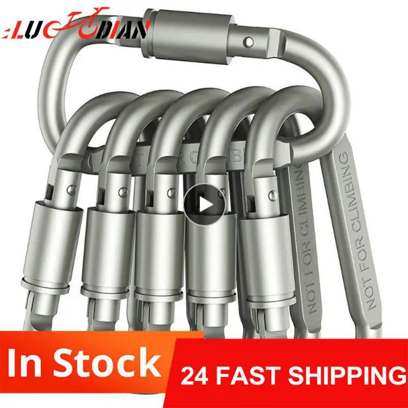 

2/4/6PCS Climbing Carabiner Professional D Shape Aviation Aluminum Safety Lock Outdoor Climbing Hiking Ascend Mountaineering
