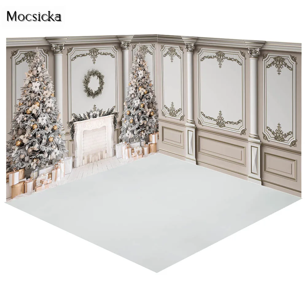 

Mocsicka Рождественские фоны для фотографии белая классическая стена Рождественская елка подарок Декор дети семейный портрет фото фон