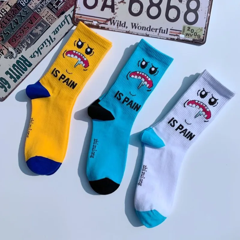 

Socks Men's and Women's Cute Cartoon Socks Ins Trend Hip-hop College Style Sports Skateboard Cotton Socks
