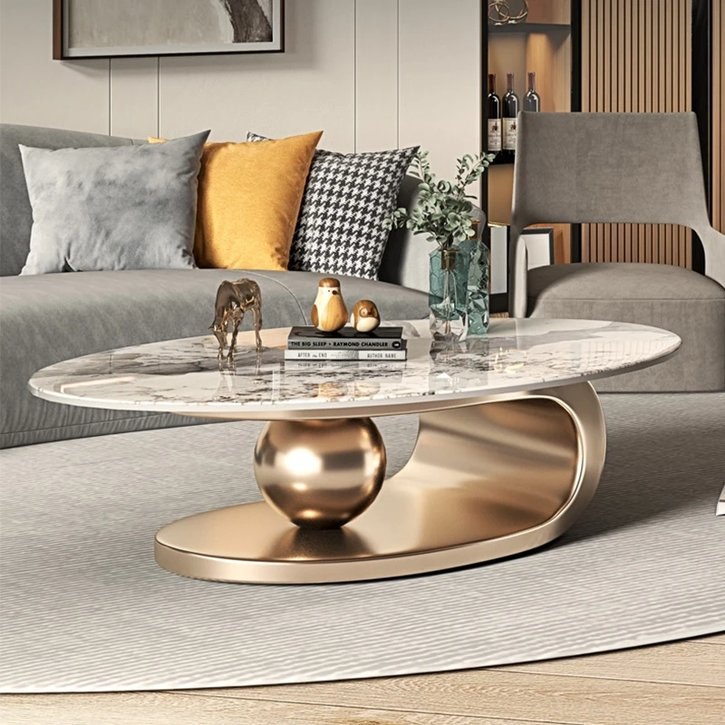 

Living Room Coffee Tables Cover Legs Metal Home Dinning Marble Tables Oval Minimalist Mesa Centro Salon Nordic Furniture