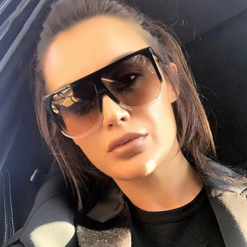 

Солнцезащитные очки с градиентом для мужчин и женщин UV-400, Модные Винтажные, квадратные, большие, с плоским верхом, роскошные брендовые, 2022