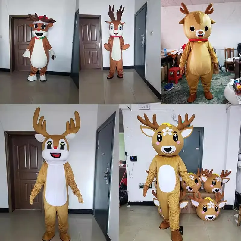 Лось олень талисман мультфильм костюм реквизит для выступлений Рождество
