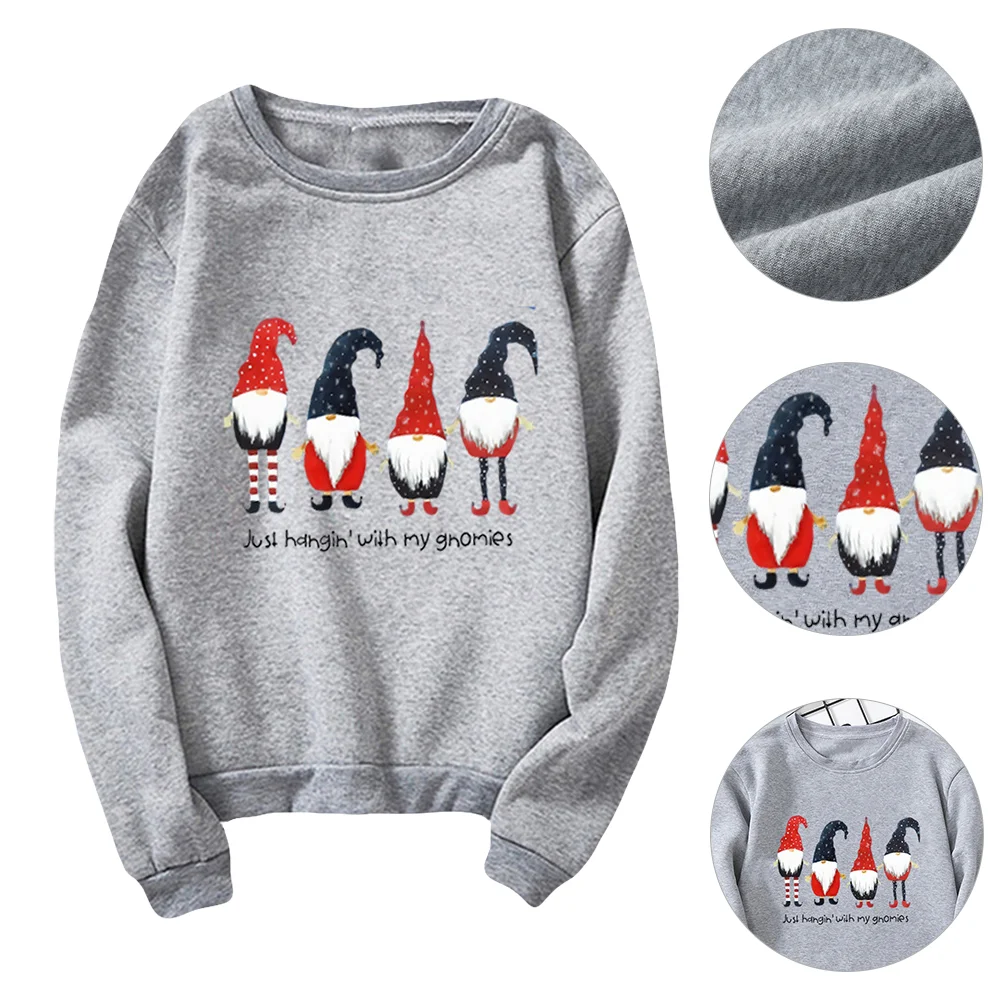 

Women Pullover Clothes Clothing Sleeve Christmas S Woman Holiday Female Gift Costume Wife Sweatshirt Printing Shirt