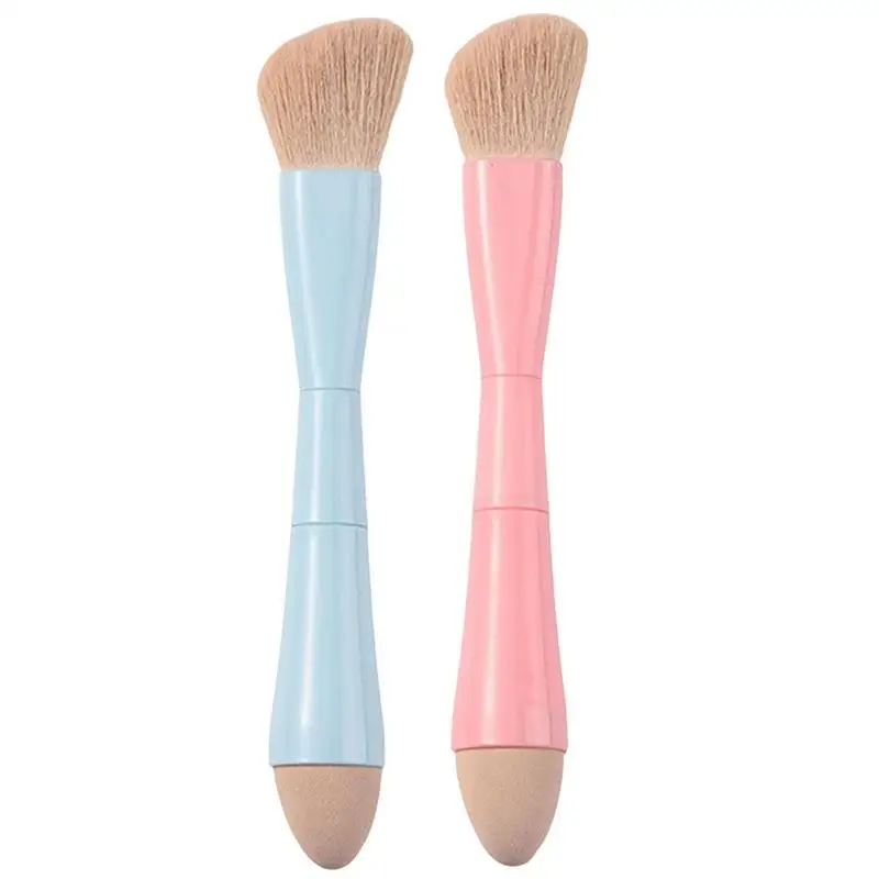 

Double Ended Makeup Brush 4 in 1 Multifunctional Retractable Concealer Sponge Brush for Eyeshadow Lipstick Travel Cosmetic Brush