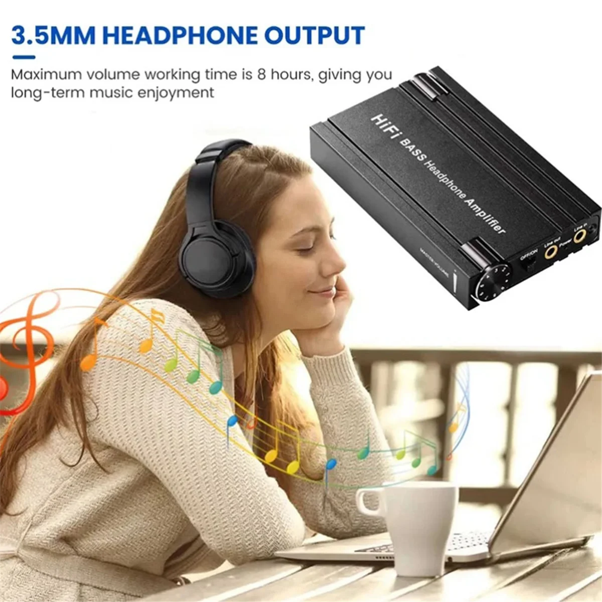 Фото A02R! HiFi BASS усилитель для наушников 16-600 Ом усилитель для наушников перезаряжаемый 3,5 мм входной выход AUX с регулятором громкости для телефонов №5