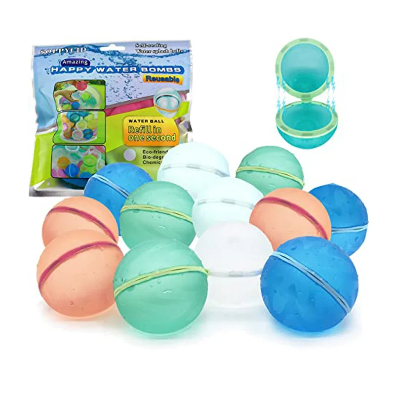 IN STOCK! Splash Balls Reusable Water Bomb Balloons Toys Quick Fill Self Sealing Refillable Water Balls For Kids Pool Fight Game