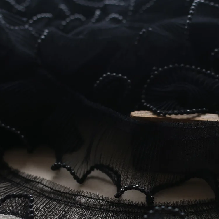 7 см 4 м/лот красивая белая сетка с оборками кружевная отделка одним краем