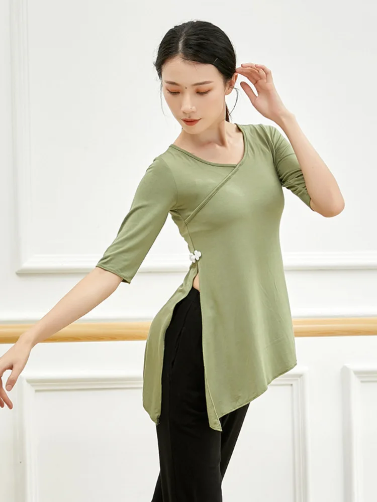 Женский костюм для современных джазовых танцев облегающая футболка с рукавами