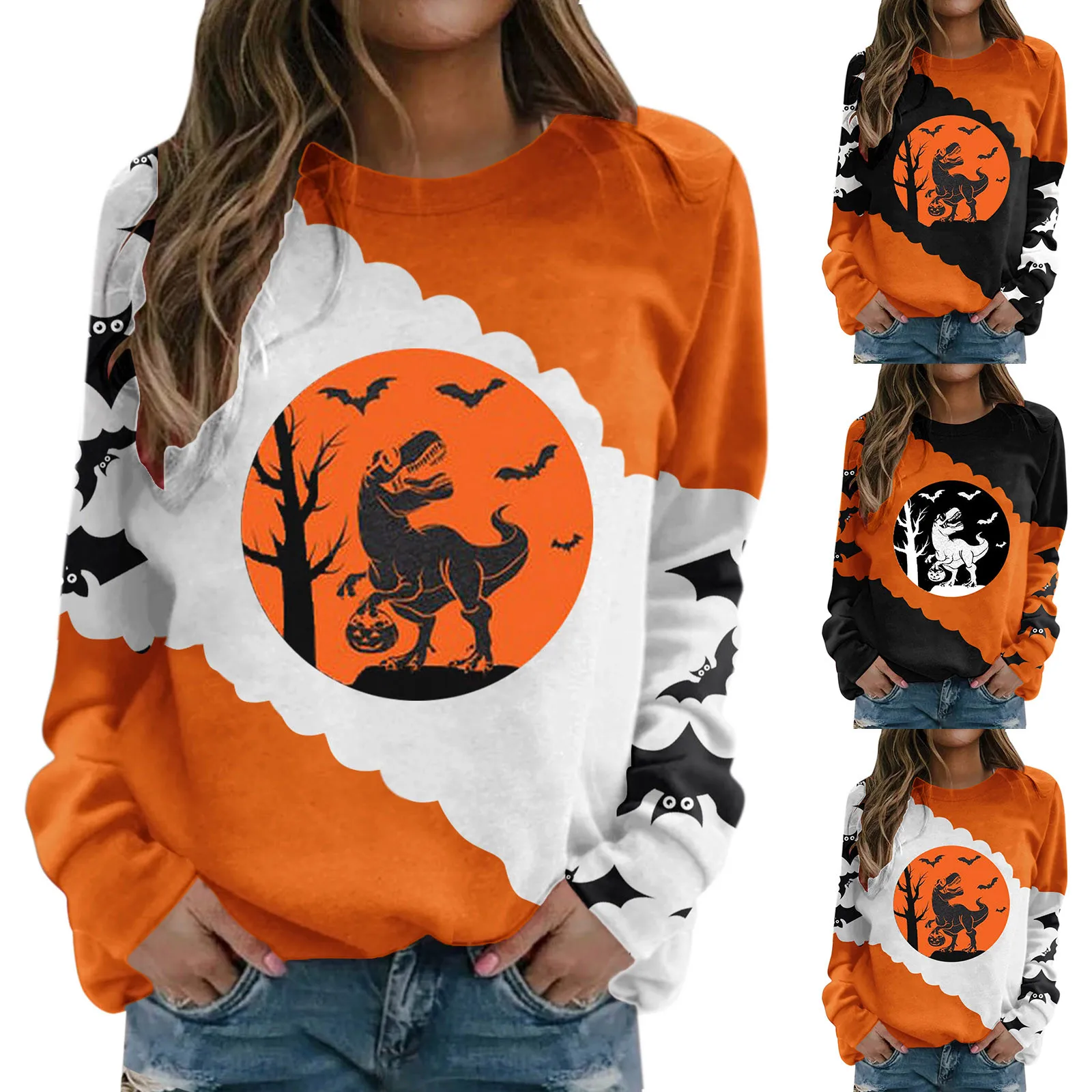 

Женский свитшот с круглым вырезом, с принтом