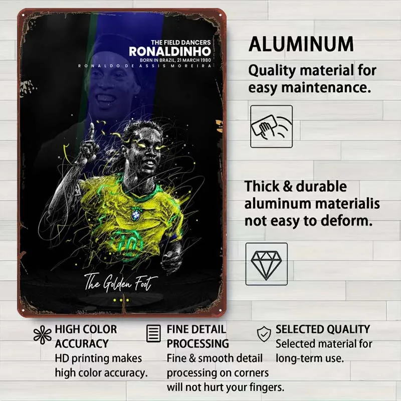 Полевая танцовщица Ronaldinho металлические вывески на заказ спортивный постер