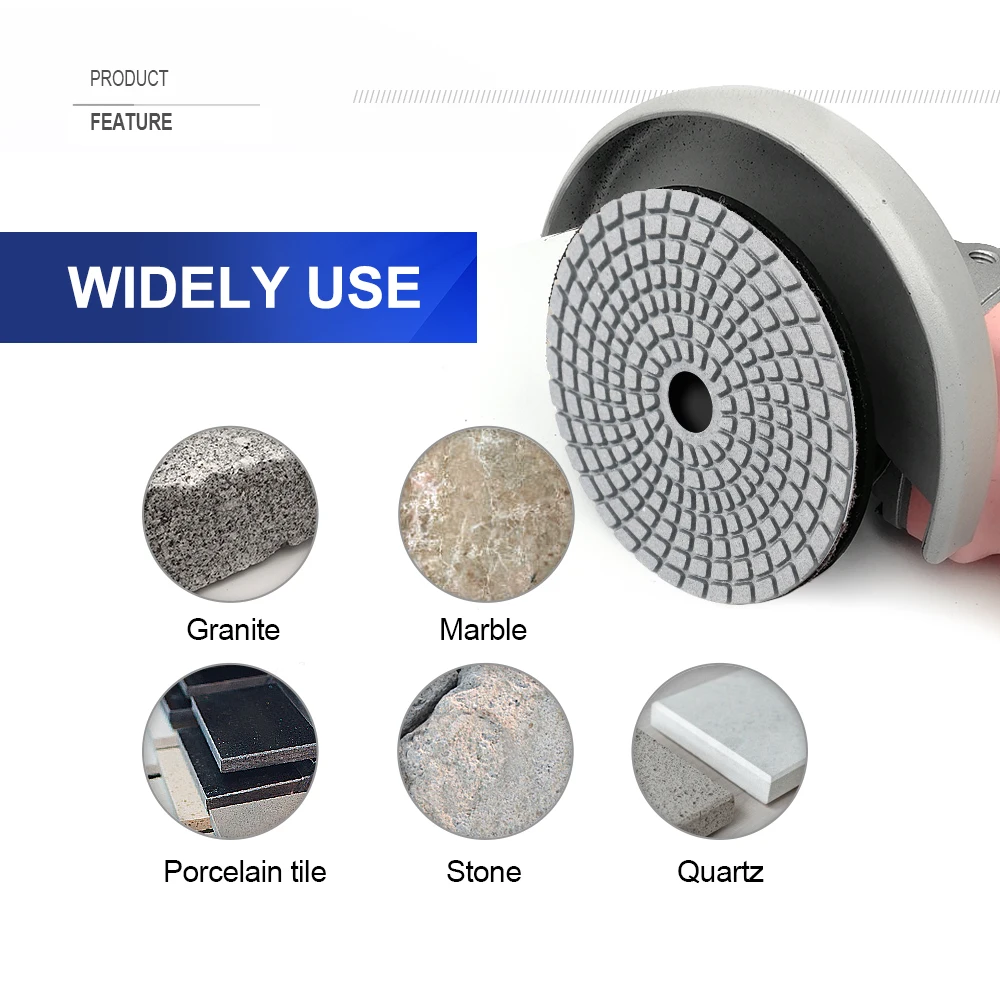 SHDIATOOL 8 шт./компл. 4 &quotалмазные влажные Гибкие Полировальные колодки для гранита