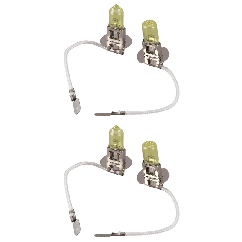 

4X H3 55W Yellow Car Driving Fog Xenon Halogen Replace Headlight Lamp Light Bulb
