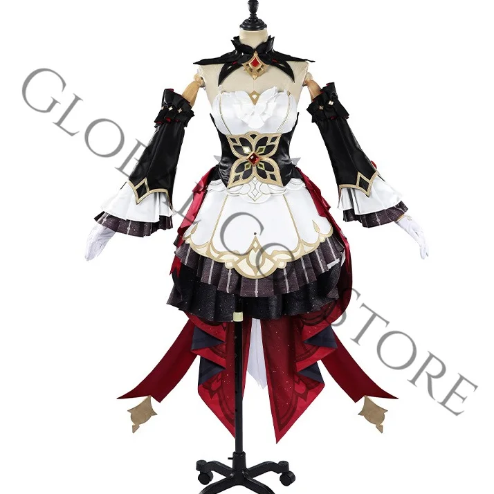 Фото Костюм для косплея Sandrone Puppet Fatui Harbinger, платье в стиле Лолита, полный комплект с париком для Хэллоуина, ролевых игр и вечеринок по Genshin Impact №3