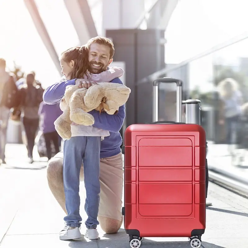 20 Inch Carry On Spinner Luggage with Ergonomic Handles and TSA Lock, Red