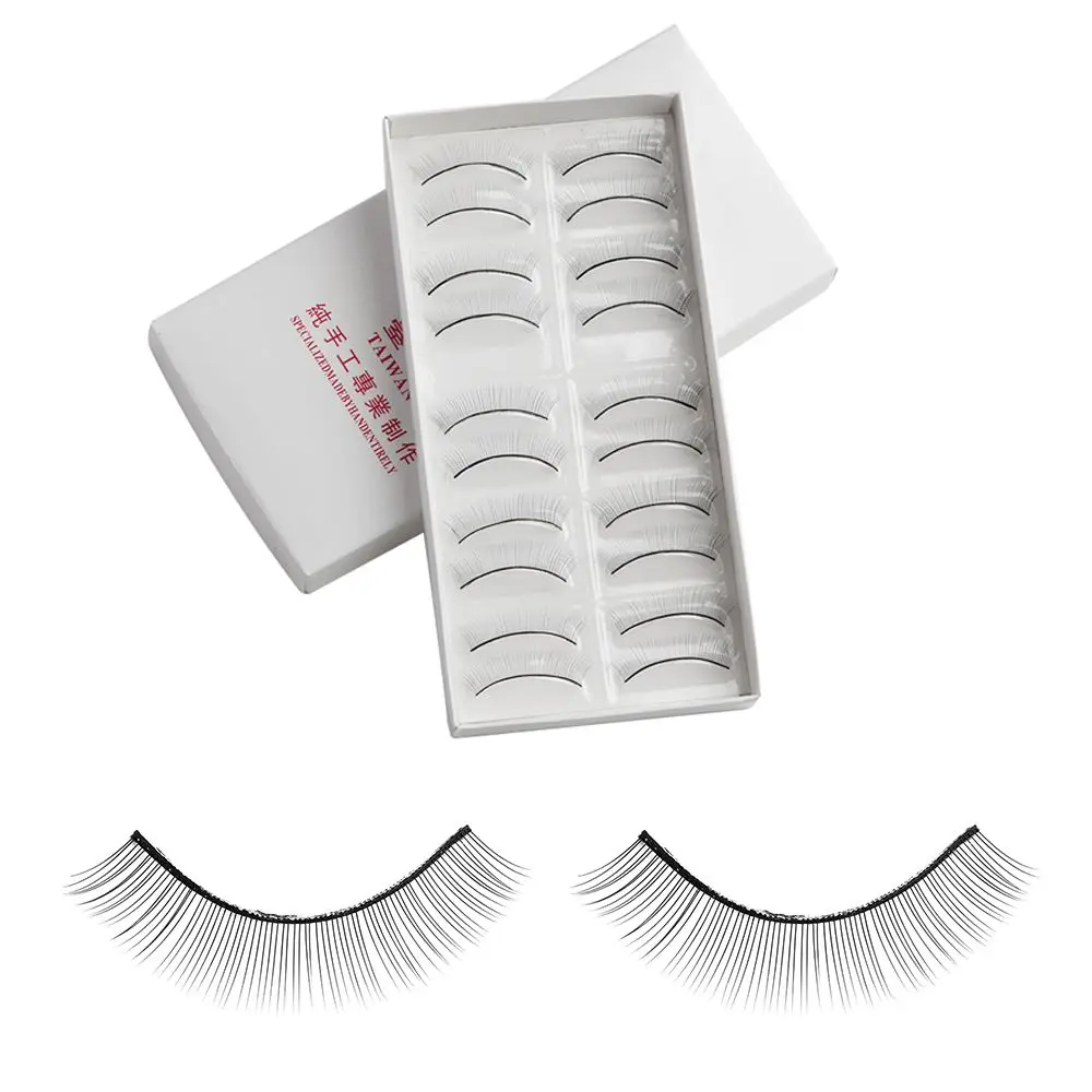 

SKONHED 10 Pairs Beauty Handmade Soft Think False Eyelashes Makeup Practice Training Lashes Extension Tools