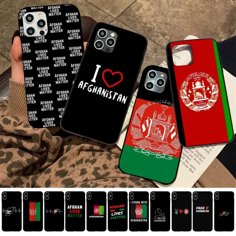 

MaiYaCa Afghan Afghanistan Flag Phone Case for iPhone 11 12 13 mini pro XS MAX 8 7 6 6S Plus X 5S SE 2020 XR case