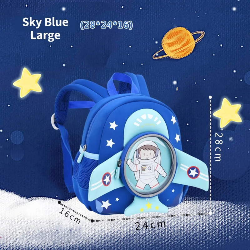 Cute Children Cartoon Rocket Astronaut Small Backpacks New Girl Boy Students Anti Lost Fashion Schoolbags In Kindergarten Hot