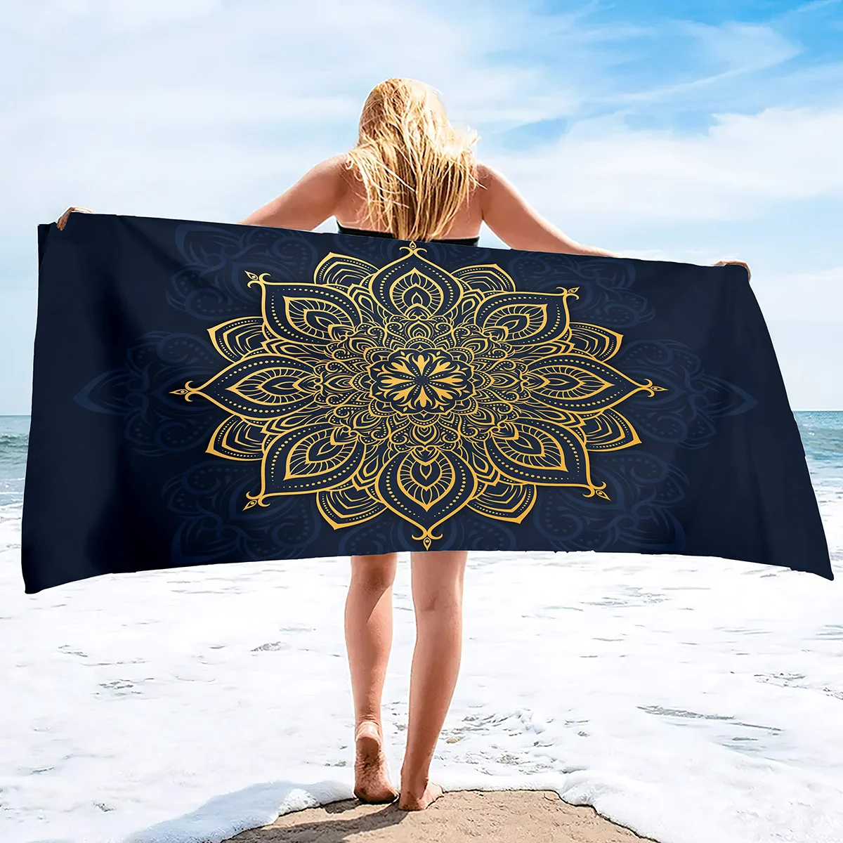 

Boho Mandala Microfiber Beach Towel Oversize Extra Large Quick Drying Quick Fast Dry Sand Free Proof Pool Towel Lounge Cover