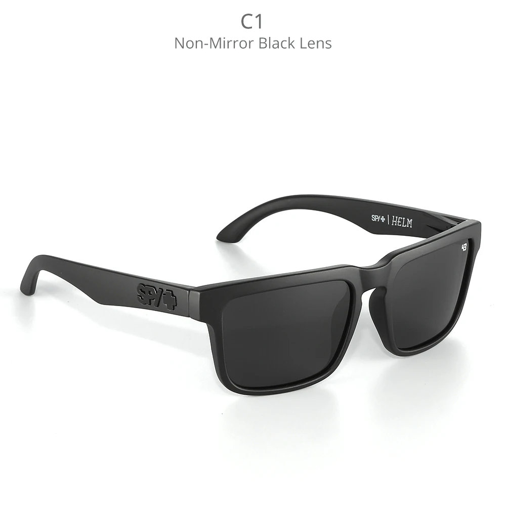 SPY+ Brand Cool black Square Sunglasses Polarized Sports Men Driving Party eyewear Sun Glasses Ken Block Style UV400