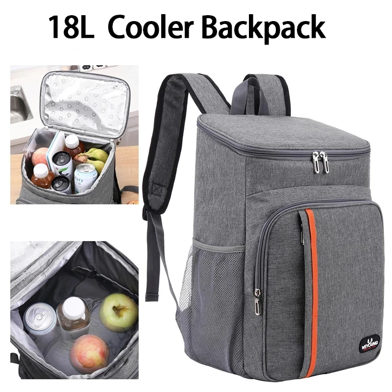 

Large Capacity Cooler Bag Backpack Picnic Shopping Thermal Food Delivery Ice Thermo Lunch Camping Refrigerator Insulated Bag 18L