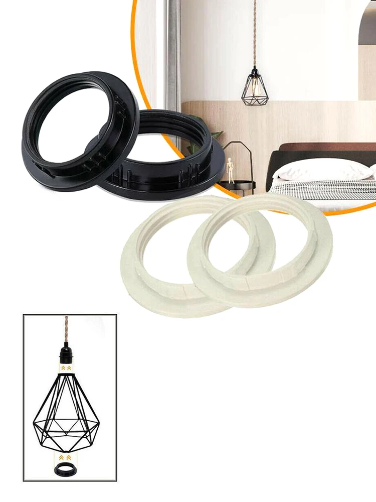 

E14 Lampshade Ring Adapter Black/white Light Shades Collar Ring Adaptor Bulb Holder Plastic Lamp Shade Accessories