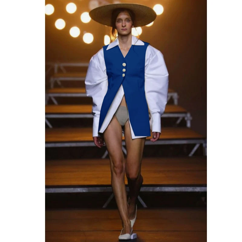 

Жилет женский однобортный без рукавов, пикантная модная одежда для работы в стиле High Street, подходит для работы, облегающая рабочая одежда, ле...