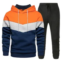 Fashion Men Casual 2PCS Sets Spring Autumn Brand Splice Jogger Tracksuits Hoodies+Pants Male Sportswear Sport Suit Clothing