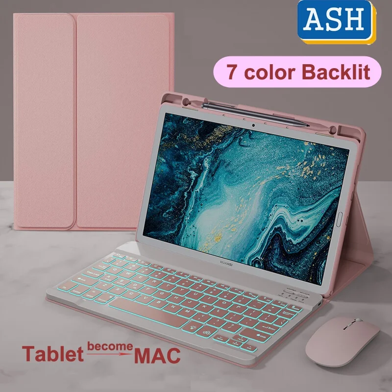 

ASH Backlit Keyboard Mouse Case for Xiaomi Pad 6 Pro 11 inch 2023 for Xiaomi MiPad 5 5 Pro 11" with Pencil Slot Leather Folio