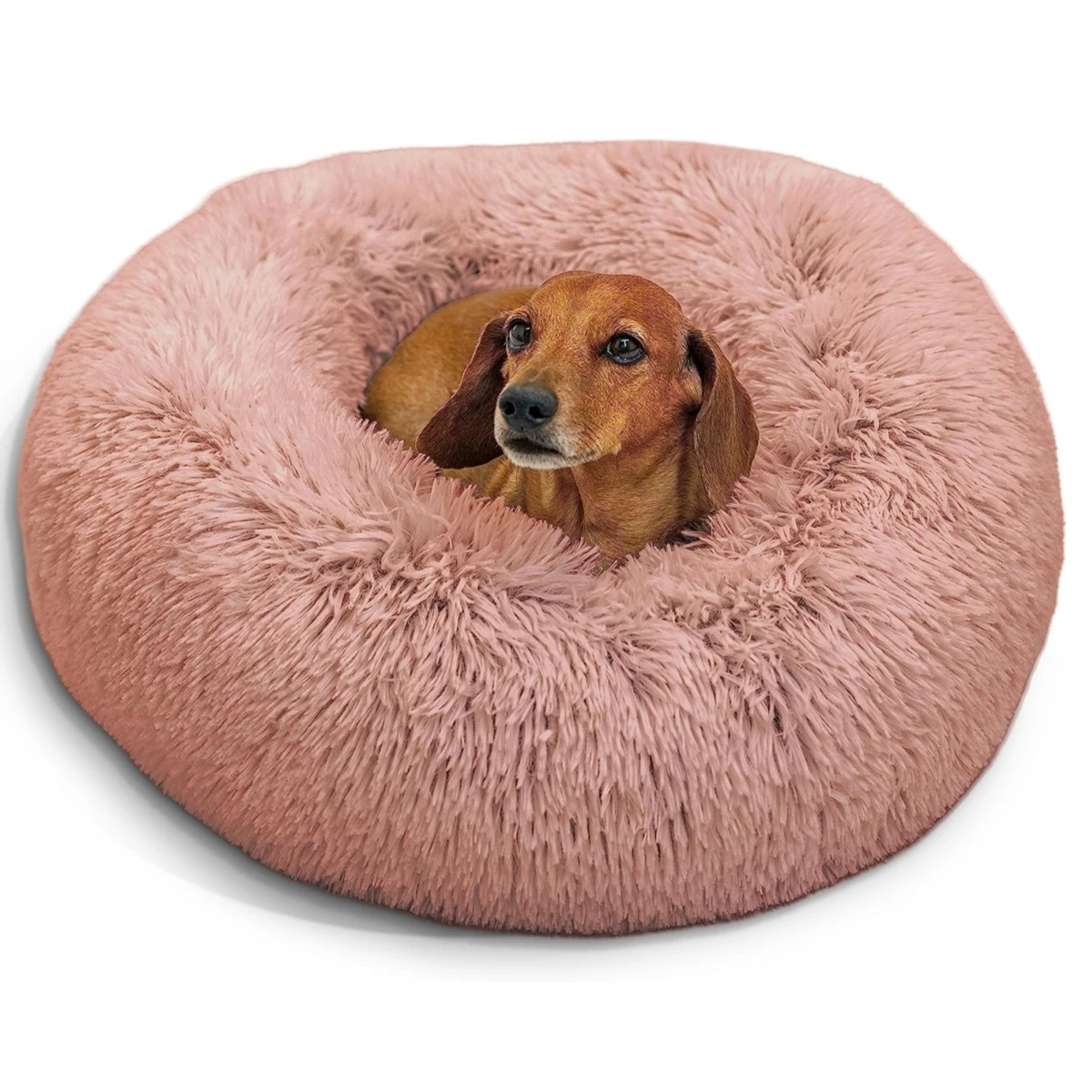 

Luxury Plush Soft Calming Donut Dog Bed Dropshipping Washable Extra large Dog Sofa Cat Round Pet Beds