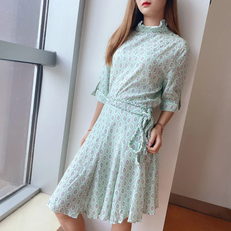 

Fashion Woman Dress Sandro Ndresses for Women New Print Spring Summer Dress Casual Vintage French Woman Dresses for Women Sandro